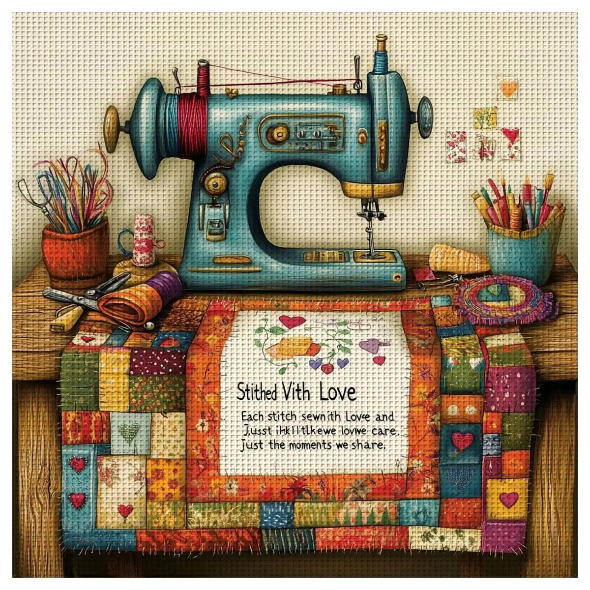 

1 шт., 40X40 см/15,74 дюйма, швейная машина, штампованный набор для вышивки крестом, набор «сделай сам», 11CT/14CT, набор для вышивки «сделай сам», набор для вышивки крестиком «сделай сам»