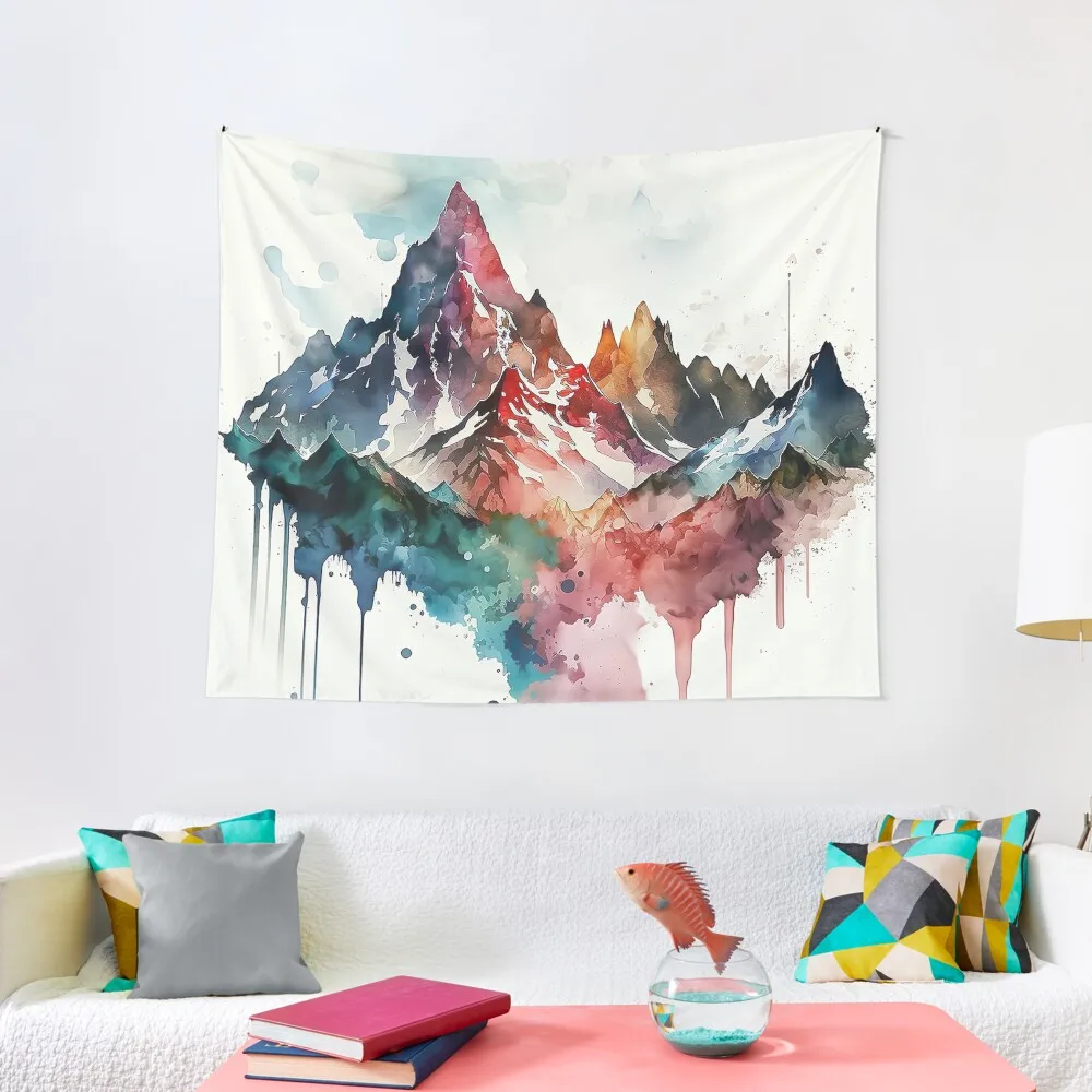 

Beautiful Melting Mountains Illustration Tapestry Decor For Room Aesthetic Room Decors Tapestry