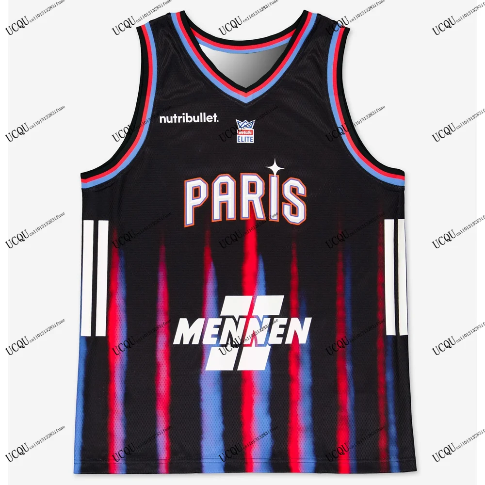 2025-26 الوافدين الجدد قمصان كرة السلة باريس أبيض أسود LNB المنزل بعيدا عادية الرياضة ثلاثية الأبعاد مطبوعة تي شيرت فرنسا الكبار طفل سترة