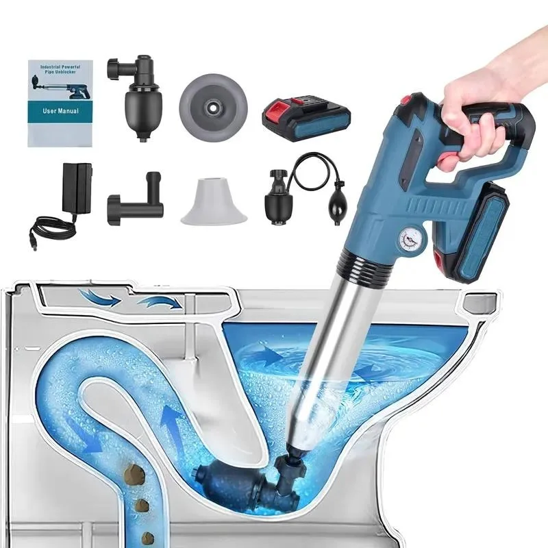Household high pressure air toilet plunger heavy duty plunger drain pipe clogged removal tool electric plunger toilet