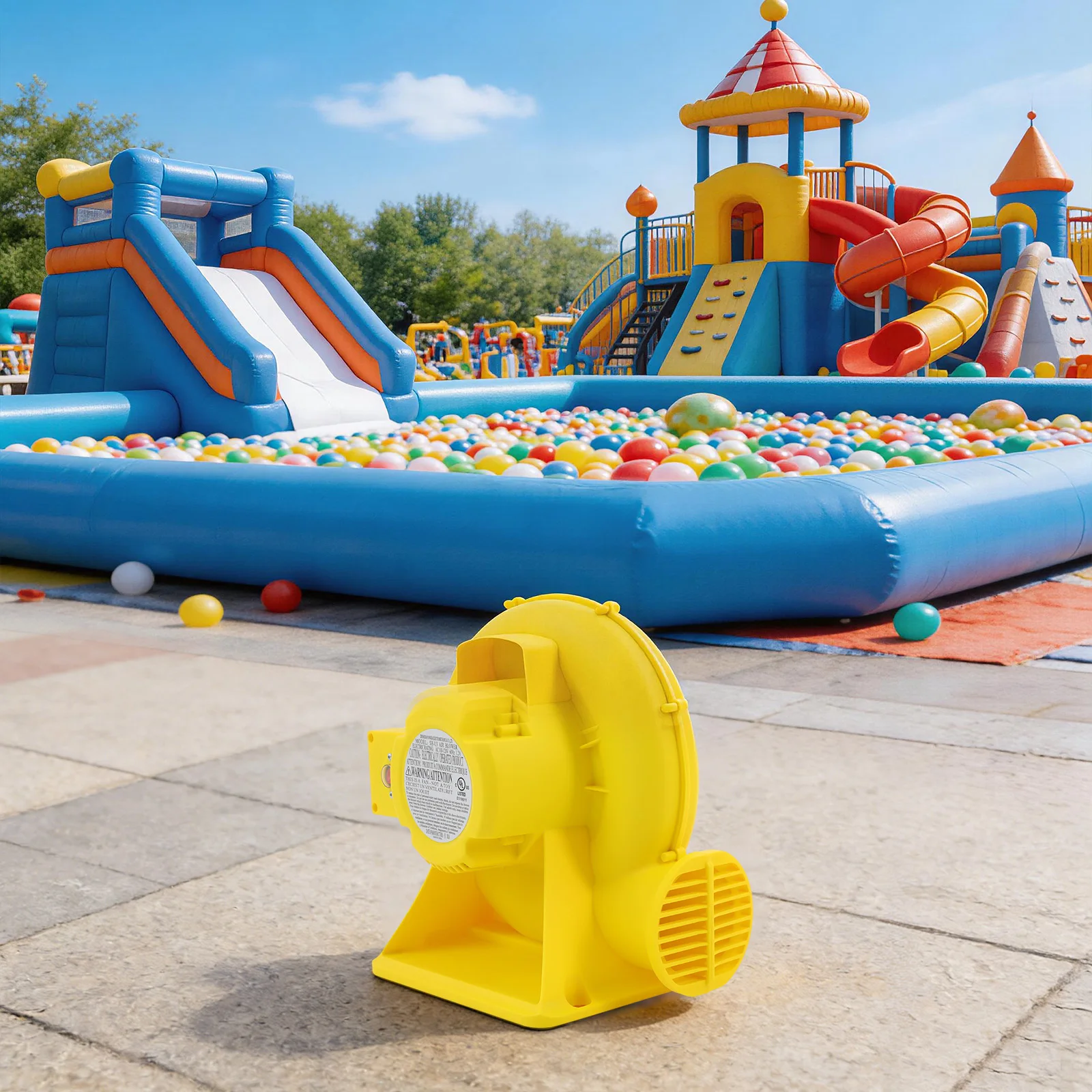 

Электрический воздуходув 110-120В 380Вт, IP24, водонепроницаемый, из матового полипропилена, для надувных батутов, уличных надувных конструкций и использования на приусадебном участке