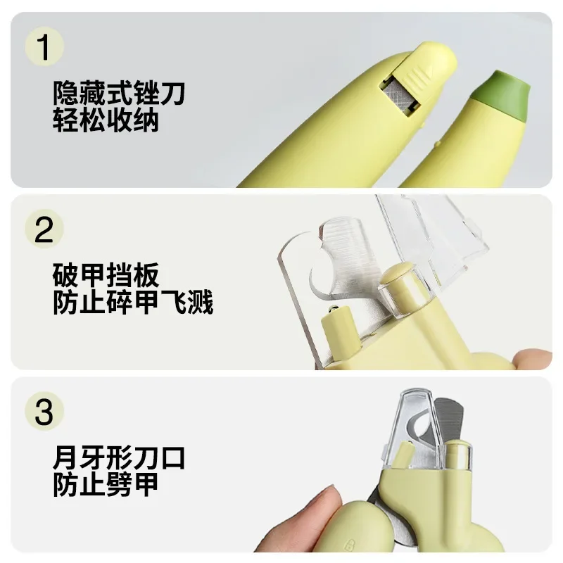 Multi Functional Pet Banana Nail Clippers Security Nail Clippers Cat Nail Clippers Dog Nail Clippers LED Blood Line Pet Products