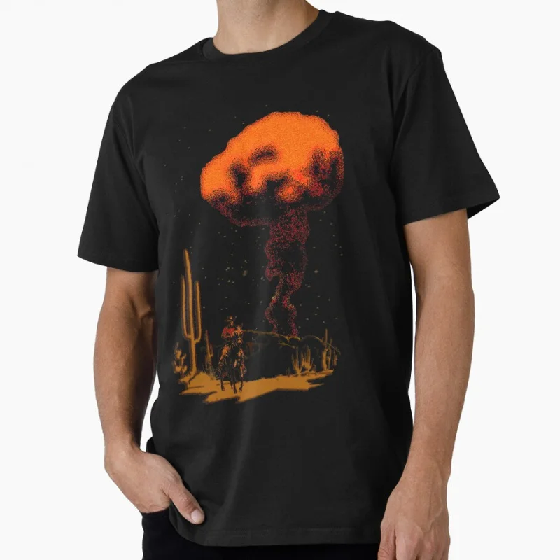 

Atomic Cowboy Vintage film A Fistful of Dollars movie Eastwood Retro Gift t shirt Large size Tops 100% cotton printed Clothes