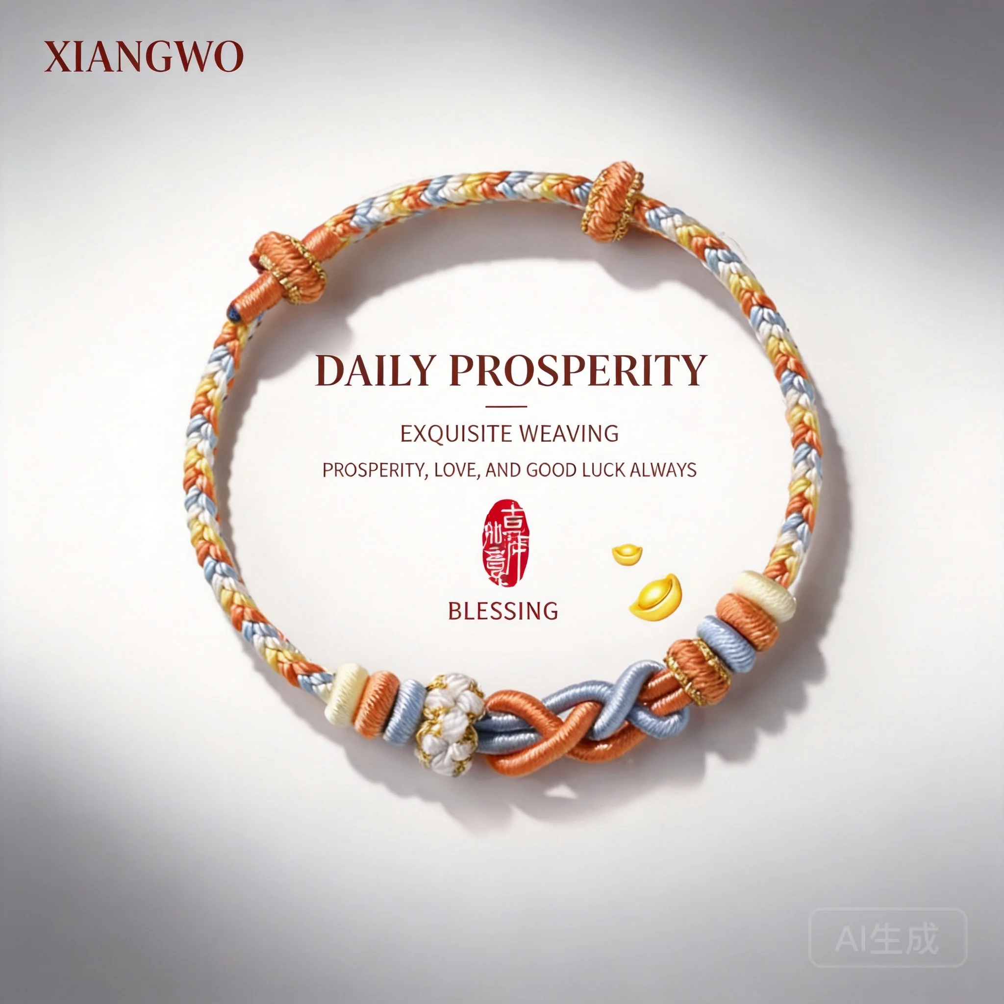 Chinese Style Fortune Knot Handmade Braided Rope Bracelet Good Luck Wealth Blessing For Women Men Diy Fit Beads Amulet Jewelry