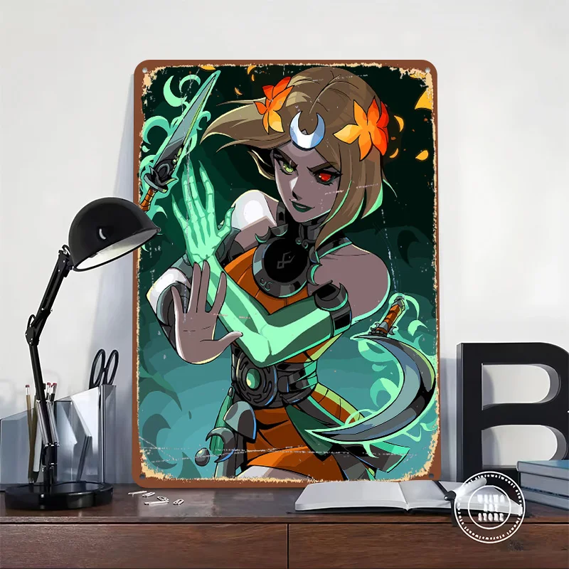 Hades Game Character Art Poster Customized Vintage Metal Signs Wall Art Retro Tin Plaque for Desk Decor Gamer Decoration Room