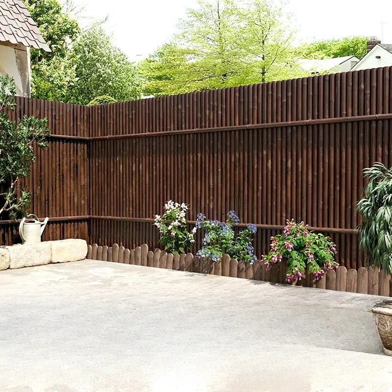 Wall Carbonized Garden Decoration Partition Guardrail Bamboo Outdoor Garden Bamboo Fence Fence
