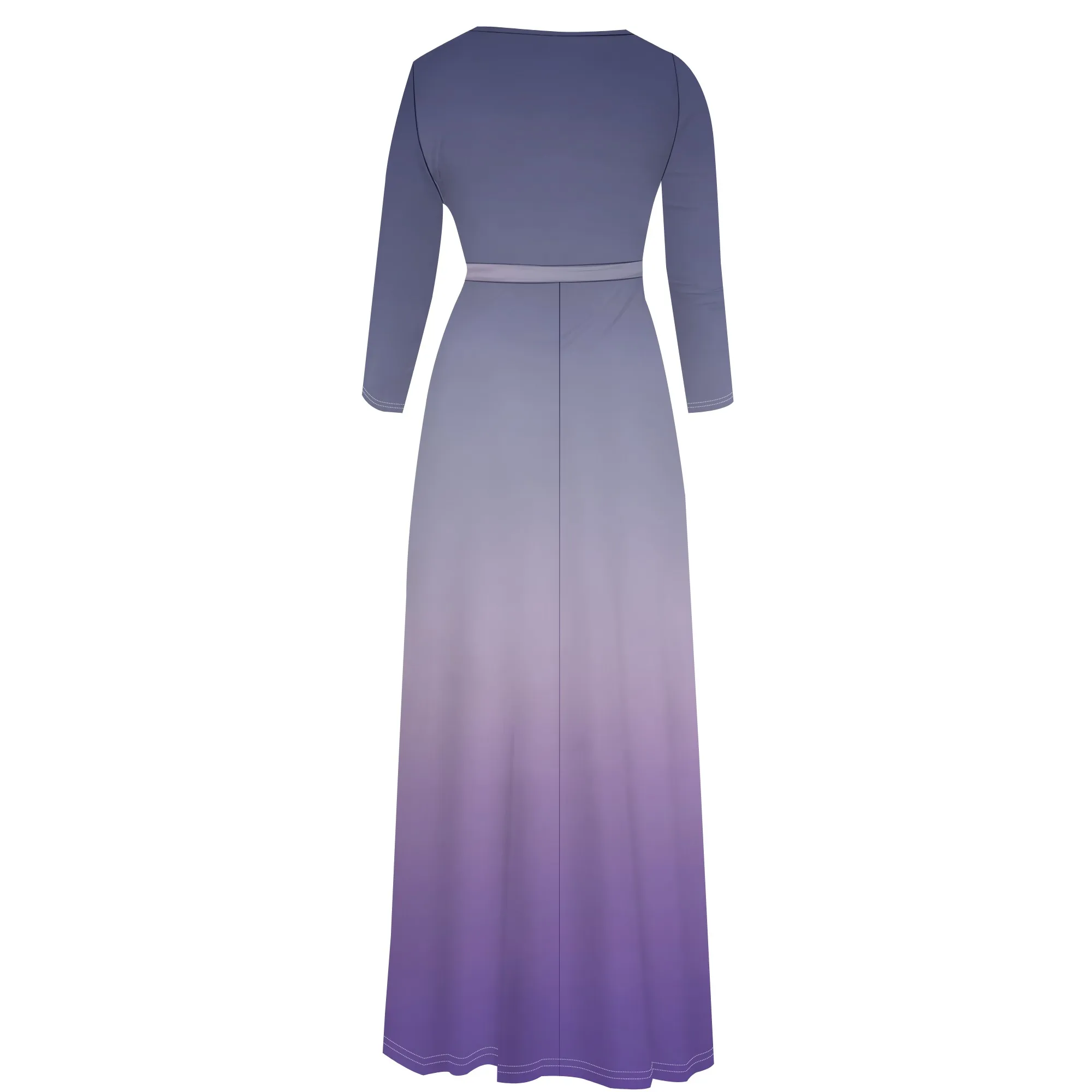 Abiti estivi casual da donna Maxi manica a 3/4 Sexy scollo a V profondo aderente avvolgente Abito da vacanza al mare fluido con cintura