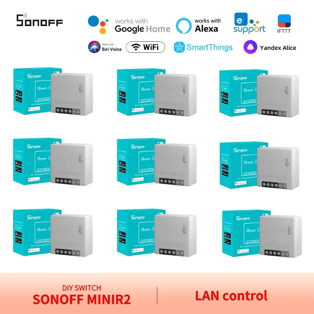 SONOFF Mini Wifi Smart Switch Minir2 Dual Control Automation moduli fai da te funziona con Alexa Siri Alice Smartthings EWelink Google