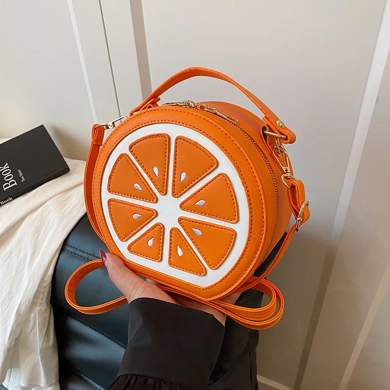 

Ins Style Niche Design Bag Women's Handbag Cute and Creative Single Shoulder Crossbody Bag Lemon and Orange Shaped Backpack
