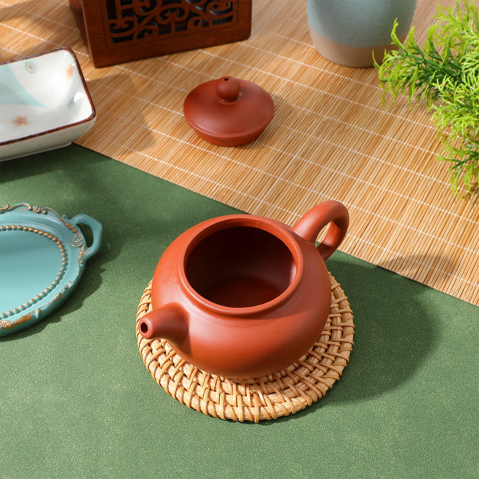 

Purple Clay Teapot Small Capacity Vintage Handmade Daily Use Portable Tea Kettle for Home Office Purple Clay Teapot