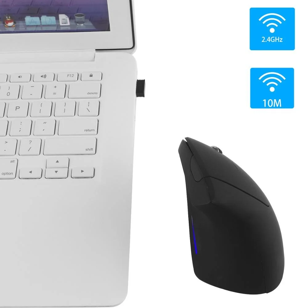 Bezdrátový ihned ruka úřad myš USB ergonomická svislý myš 2.4G optický pro hráč mice úřad mause s podsvícená pro notebook