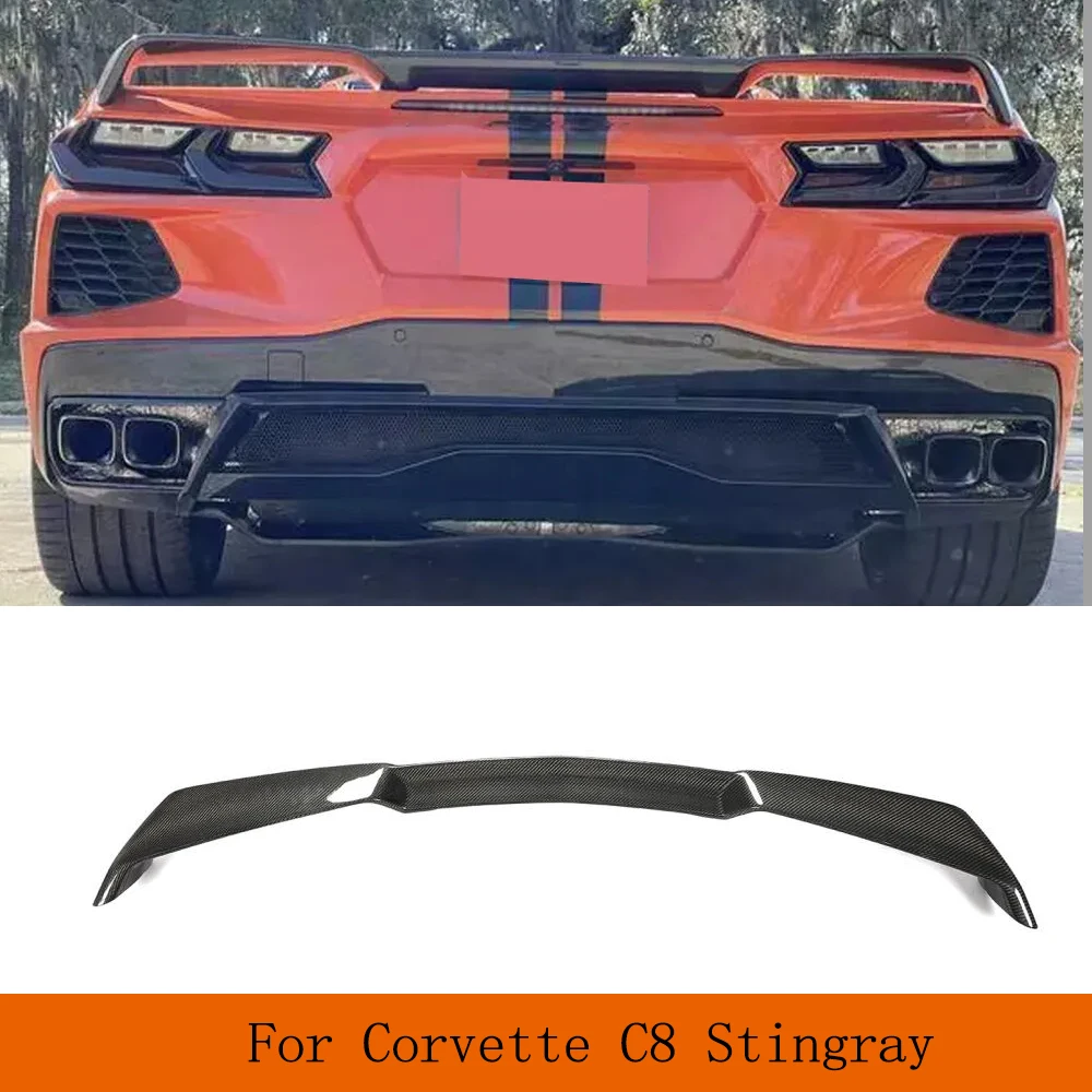 Carbon Fiber Car Rear Trunk Spoiler for Chevrolet Corvette Stingray C8 2-Door 2020-2024 High Wing Spoiler Rear Trunk Spoiler