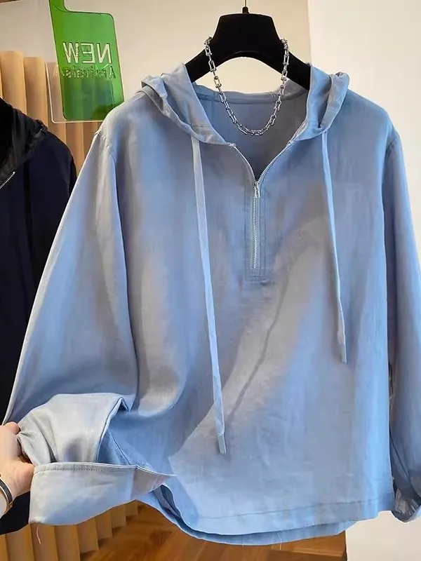 

Невобычная цветная толстовка с капюшоном большого размера, женская одежда на молнии, повседневный универсальный длинный топ све