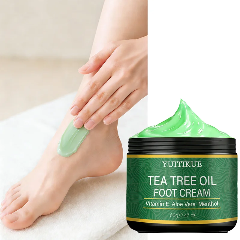 YUITIKUE Tea Tree Oil Voetverzorgingscrème - Zachte Camellia Formule, Ontmoedigt Originele Stralende Glans, Verzacht Ruwe Huid 60g