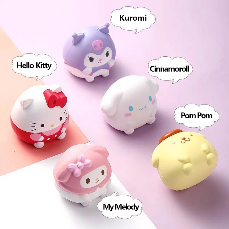 Sanrio Kawaii Hello Kitty Melody Decompression Kuromi Cinnamoroll Stress Relief Squishy Anime Cartoon Children\'s Hand Pinch Toy