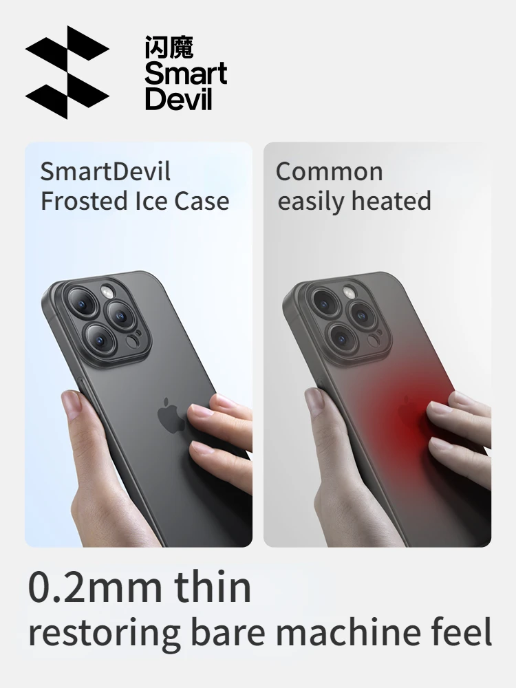 SmartDevil Ultra-thin Matte Phone Case for iPhone 15Pro Max 15 Anti-fall Phone Protect Shell Cover with Tempered Glass
