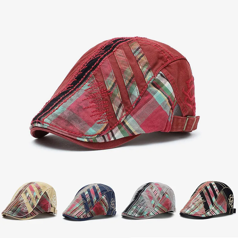 

2026 Fashion High Quality Men Cotton Beret Male Chic Adjustable Forward Cap Women Casquette Spring Summer Breathable Leisure Hat