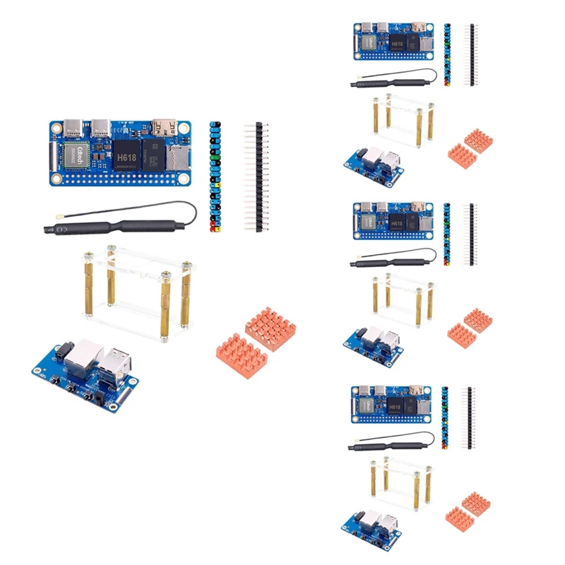 لـ Orange Pi Zero 2W لوحة تطوير ذاكرة الوصول العشوائي + لوحة توسيع + حافظة + بالوعة الحرارة DDR4 H618 Wifi5 BT5.0 دعم 4K 60FPS