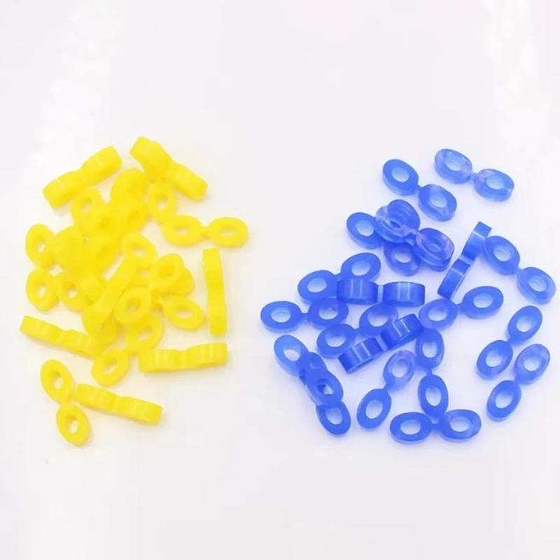 8×60Pcs/Box Dental Wedge Matrix Matrices Tooth Seperator Elastic Rubber Fixing Wedges 2.0mm Yellow 2.5mm Blue