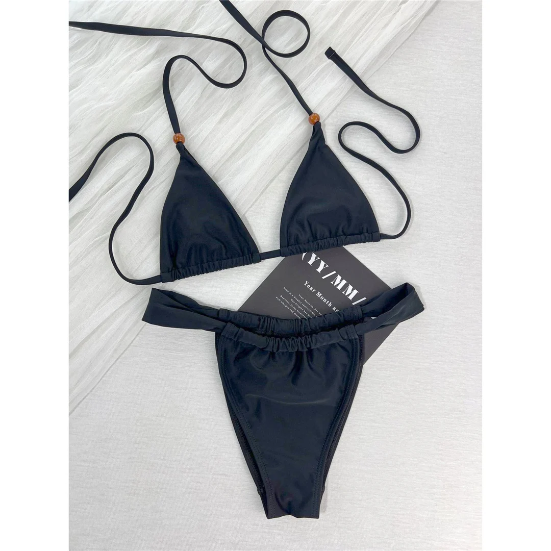 2026 Sexy Neckholder-Bikini mit hohem Beinausschnitt, Damen-Badeanzug, zweiteiliger Bikini-Set mit Polsterung, Badebekleidung, Badeanzug, Schwimmanzug V8386 – Detail 7