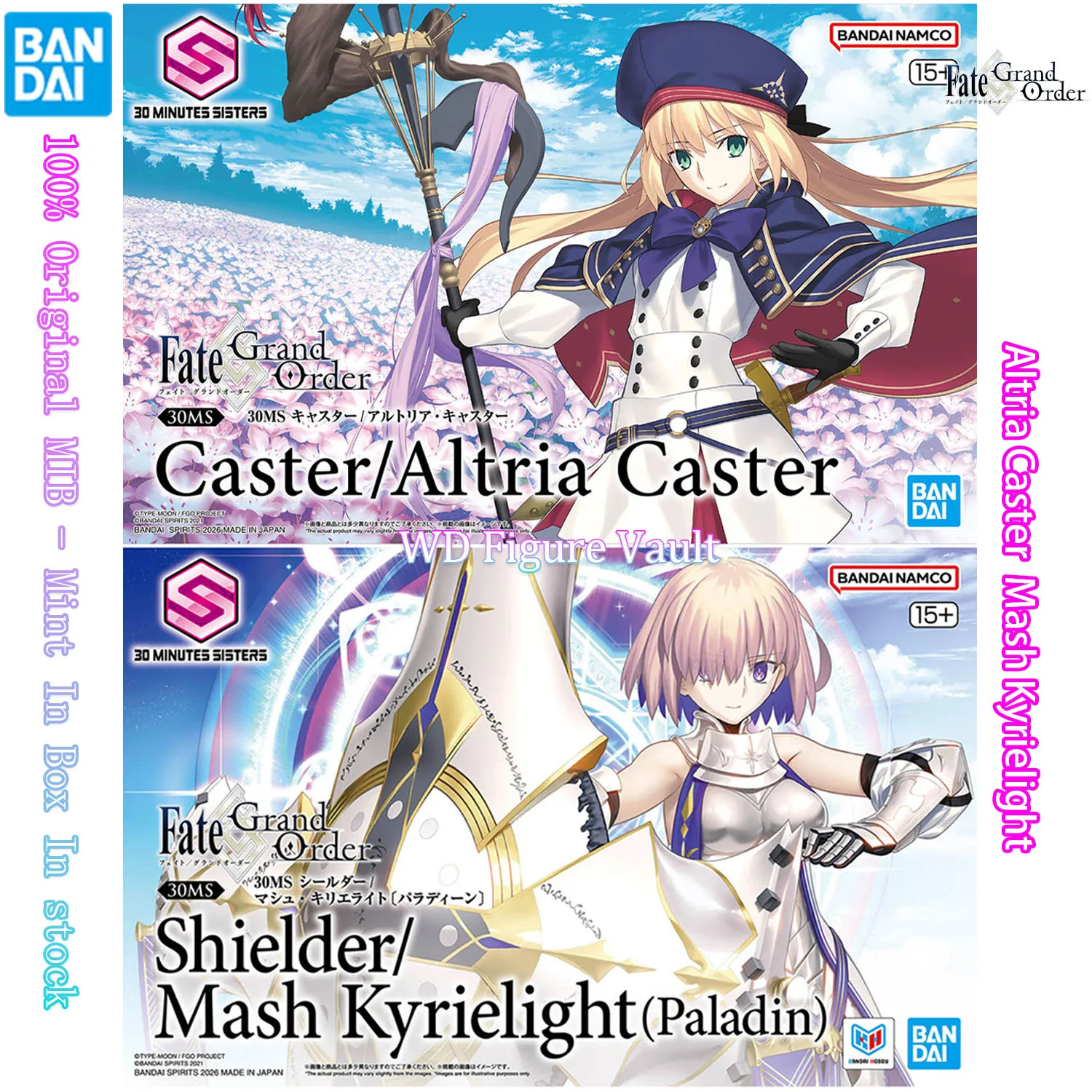 En stock Bandai Fate/Grand Order 30MS Caster Altria Caster & Shielder Mash 