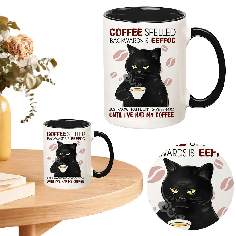 11oz Katze Nachmittagstee Becher Multifunktionale Keramik Kaffeetasse Cappuccino Tasse Espressotasse Trinkbecher für Katzenliebhaber