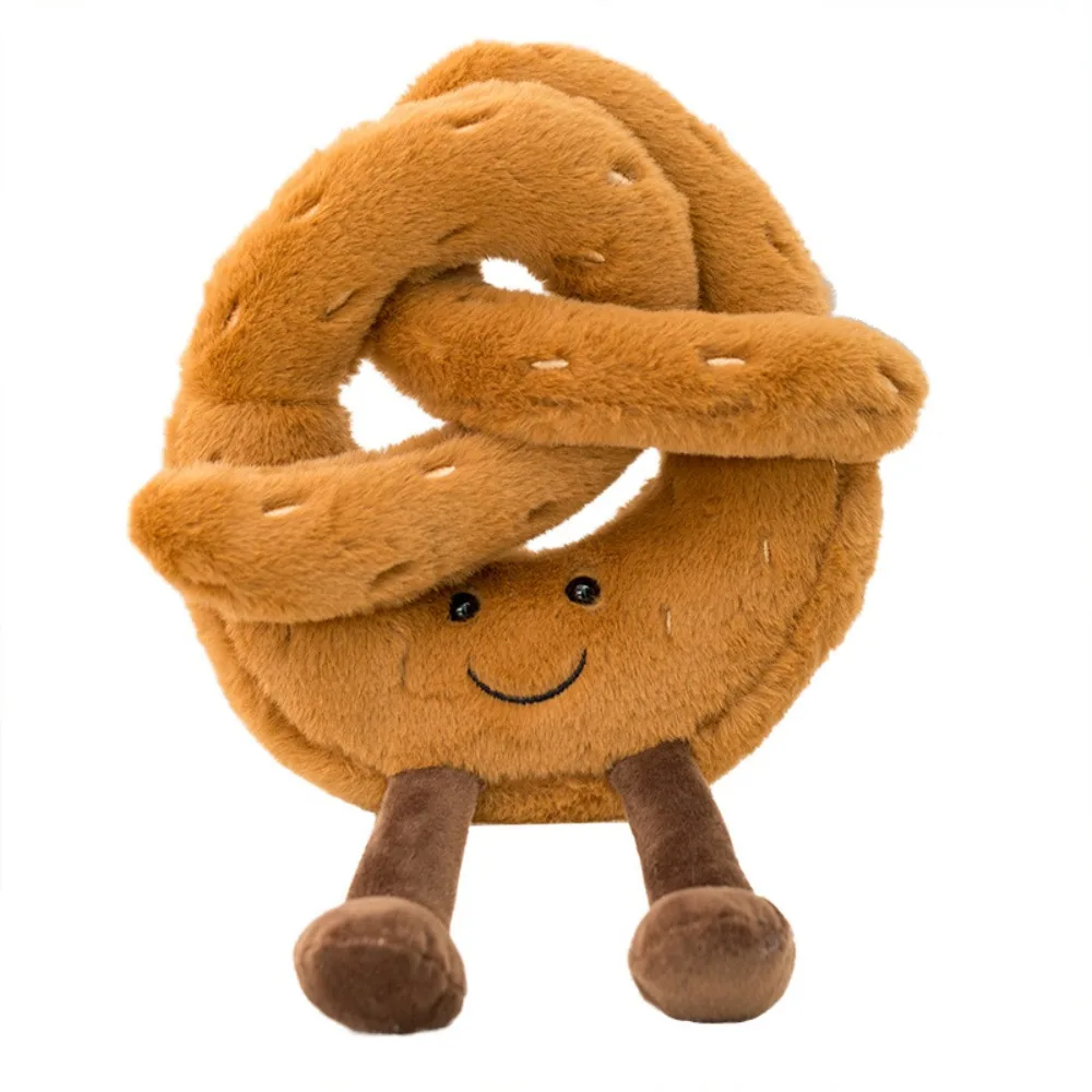 Creative Toast Plush Bread Pendant Croissant with Bell Squeaky Dog Toy Interactive Bite-resistant Plush Chew Toy Pet