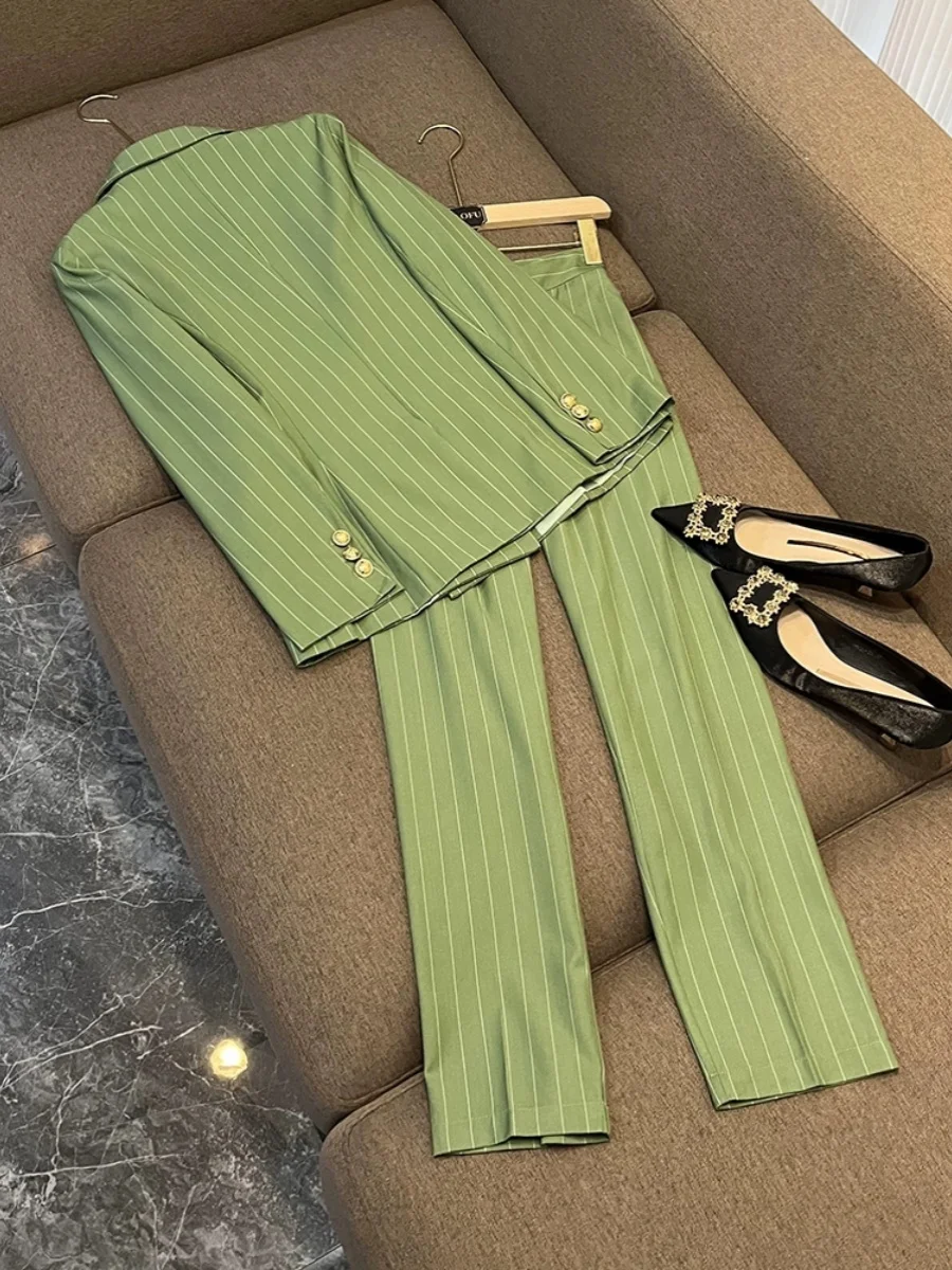 Ele Small Size Autumn Winter Suit Set Women's High-End Profional Faion Two-Piece Set Ladylike Commute Sle