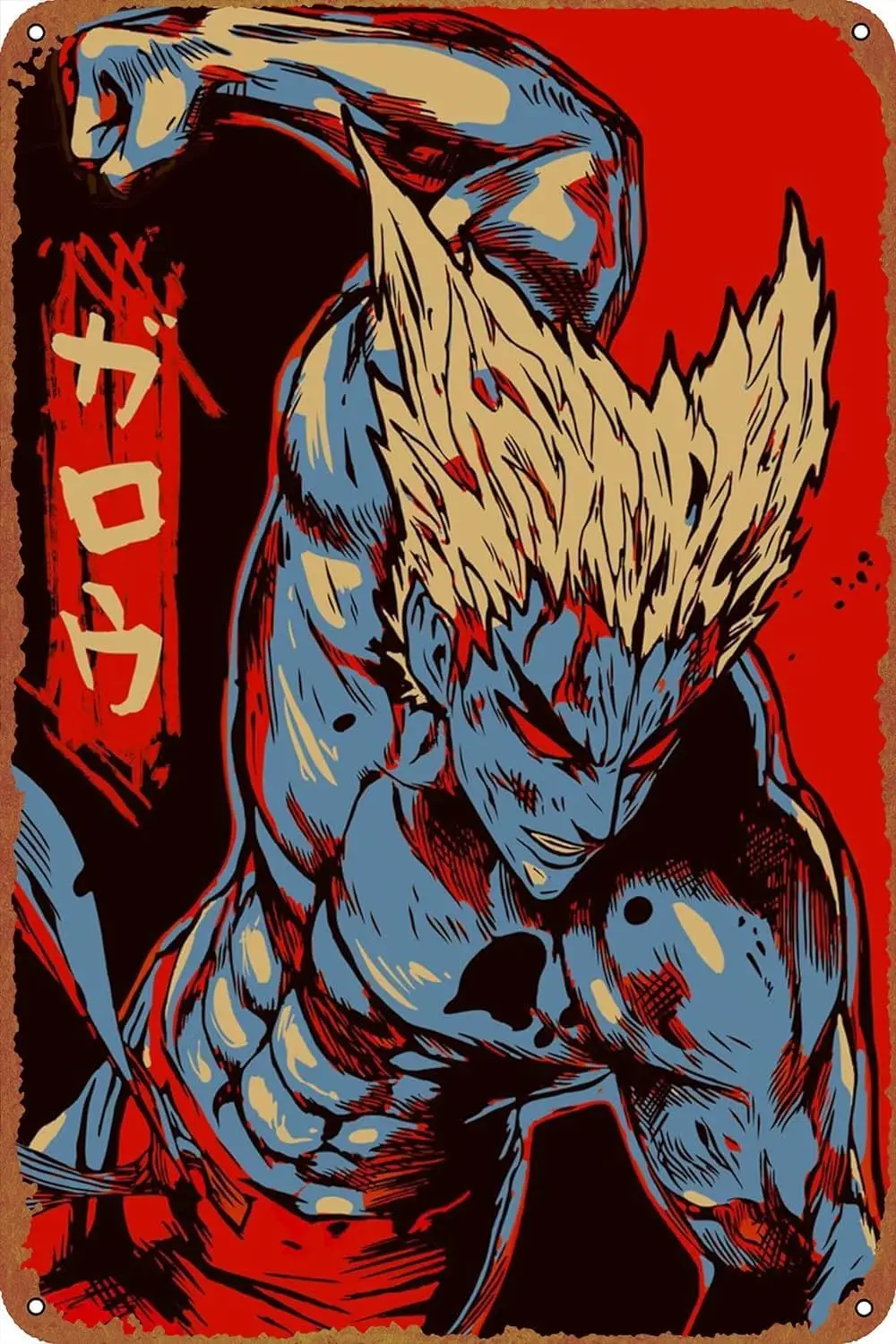 Metal Tin Sign Garou Savage Anime Wall Decor Funny for Home Kitchen Bar Pub Man Cafe Room Decoration Vintage Retro Plaque 12x8