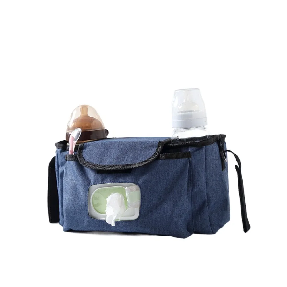 

Multifunctional Baby Stroller Bag Large Capacity with Multiple Pockets Wet Wipe Hanging Bag Waterproof Mom Handbag