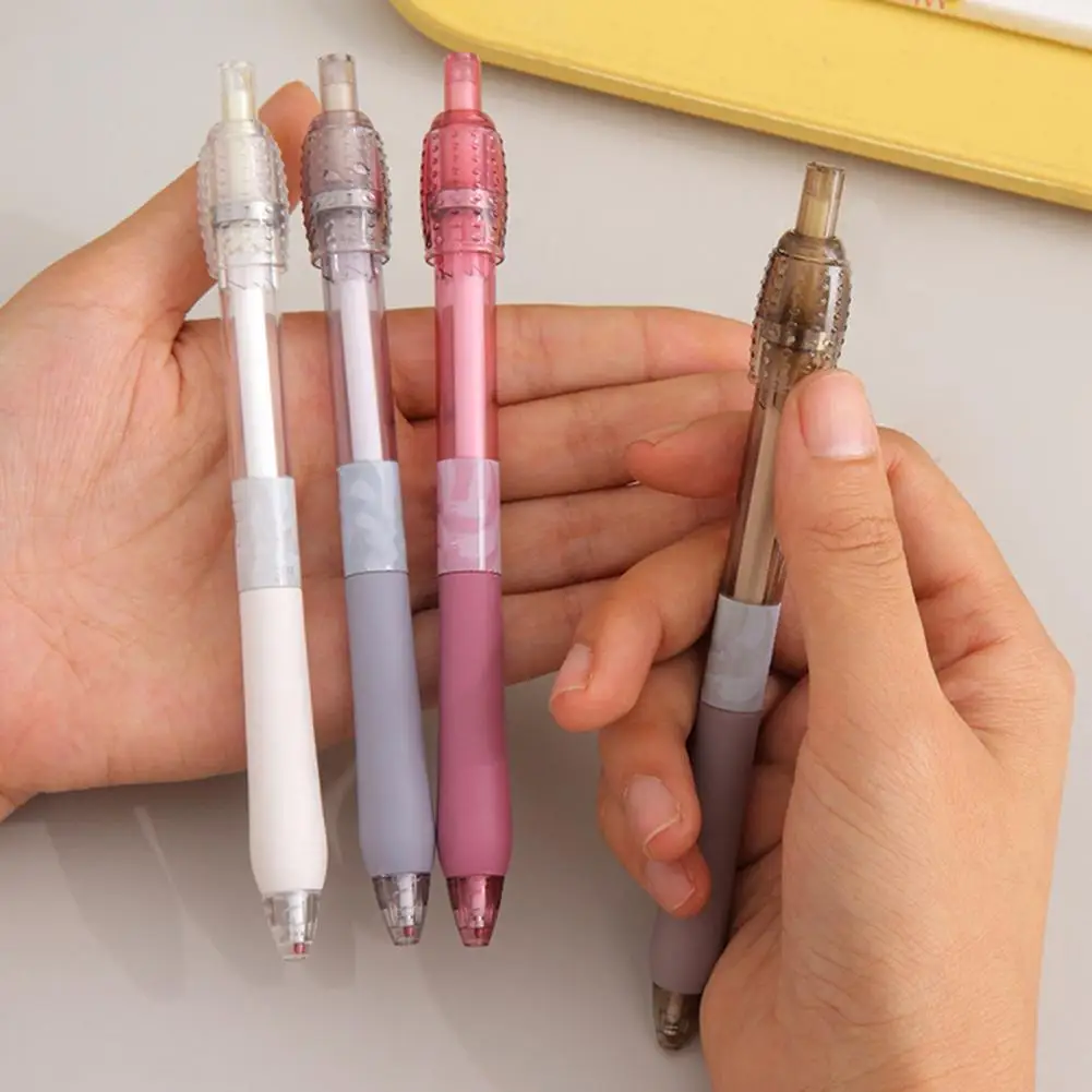 4/8Pcs Gel Pens Comfort Grip 0.5mm Fine Tip Quick Dry Black Ink Stress Relief Pen with Silent Rotating Cap Office Writing Pen