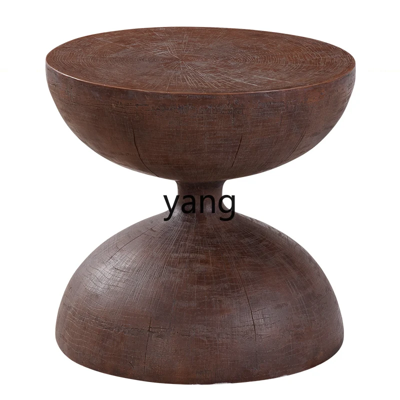 LHM  wabi-sabi wind side table medieval corner table imitation solid wood pier retro small coffee table