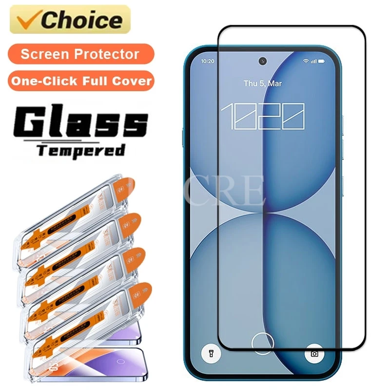Staubfreies Glas mit einem Klick für Nothing Phone 4a, Displayschutzfolie aus Glas, Nothing Phone 4a, gehärtetes Glas, Nothing Phone 4a Pro