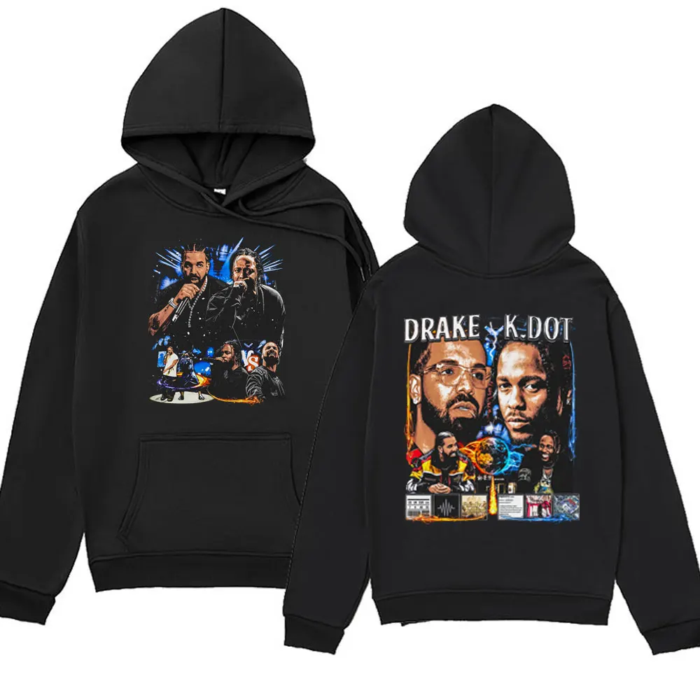 

Rapper Drake Vs.Kendrick Lamar Rap Beef Drake Vs.K.DOT Graphic Print Hoodie Fall Fashion Fleece Hoodies Sweatshirts Men Women