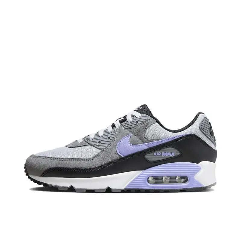 Nike Air Max 90 รองเท้าวิ่งสตรีรองเท้าผ้าหนังกีฬาดูดซับแรงกระแทกกันลื่นทนต่อการสึกหรอตัดต่ําสีดํา unisex