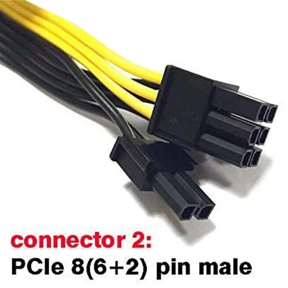Cable de extensión PCIe de 8 pines, cable de extensión de alimentación PCI Express de 8 pines hembra a 8(6+2) pines macho de 25 pulgadas (paquete de 2)
