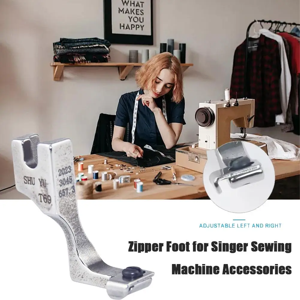 Zipper Foot For Singer Sewing Machine Accessories Adjustable Invisible Zipper Foot Presser For Singer Sewing Machine Access K2R8