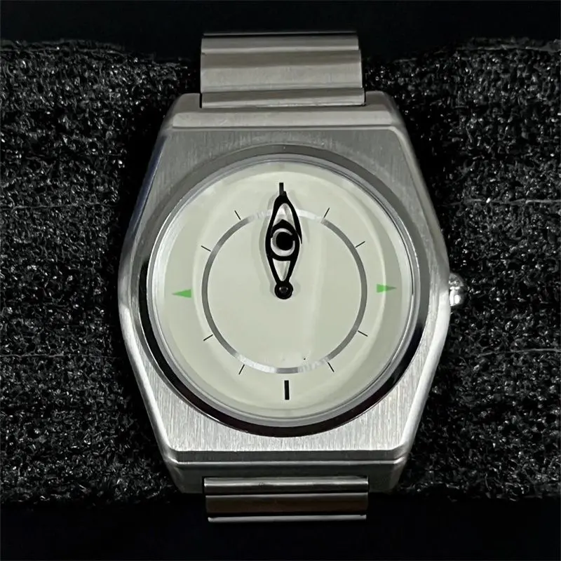 Jam Tangan Kuarsa Asli Jam Tangan Baja Cermin Safir Pergerakan Kuarsa Seri Mata Tuhan Desain Pribadi Diameter 40Mm 3ATM