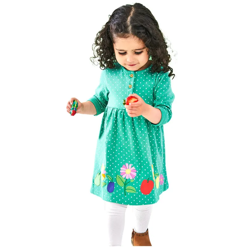 

Autumn Girls' Dress Cartoon Knitted Patchwork Dress Children's Clothing Wholesale One Piece Dropshipping