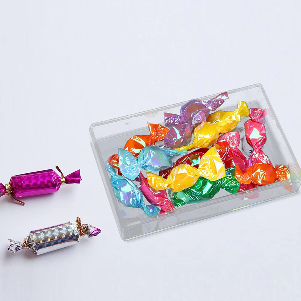 

12pcs Candy Storage Box Clear Rectangle Chocolate Containers Lids Transparent Case For Gift Wrapping Favor Organizing Craft