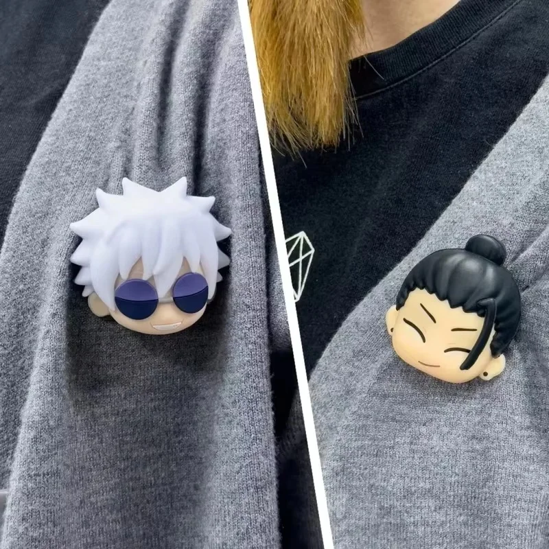 

Spot Goods Anime Cartoon Cute Head Satoru Gojo Geto Suguru 3d Badge Magnetic Kaisen Brooches Refrigerator Magnet Pendant Toys