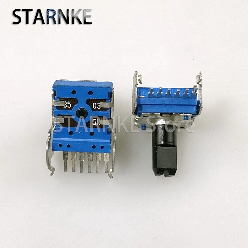 2 peças rk14 tipo b50k dupla fileira única 6 pinos potenciômetro horizontal misturador alto-falante amplificador ajuste de volume