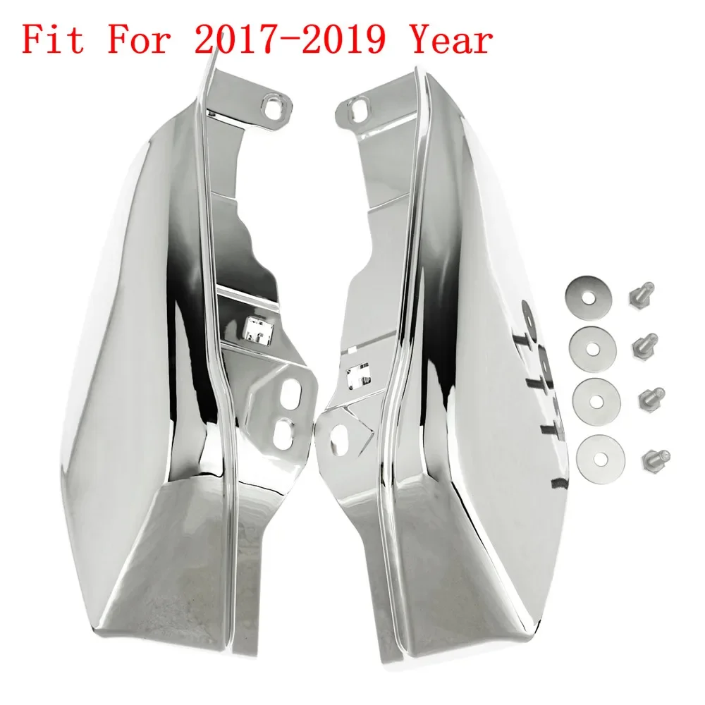 Motorrad Mid-Frame Air Deflektor Hitzeschild Schwarz/Chrom Trim Abdeckung Für Harley Touring 09-23 Electra Street glide Road King
