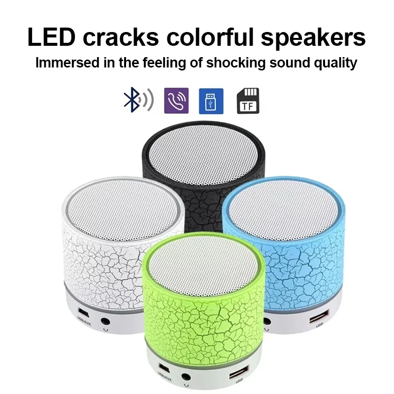 Drahtloser Bluetooth-Lautsprecher mit LED-Licht, USB- und SD-Karten-Subwoofer für Computer, Smartphone, tragbarer Outdoor-Musikplayer, Soundbox