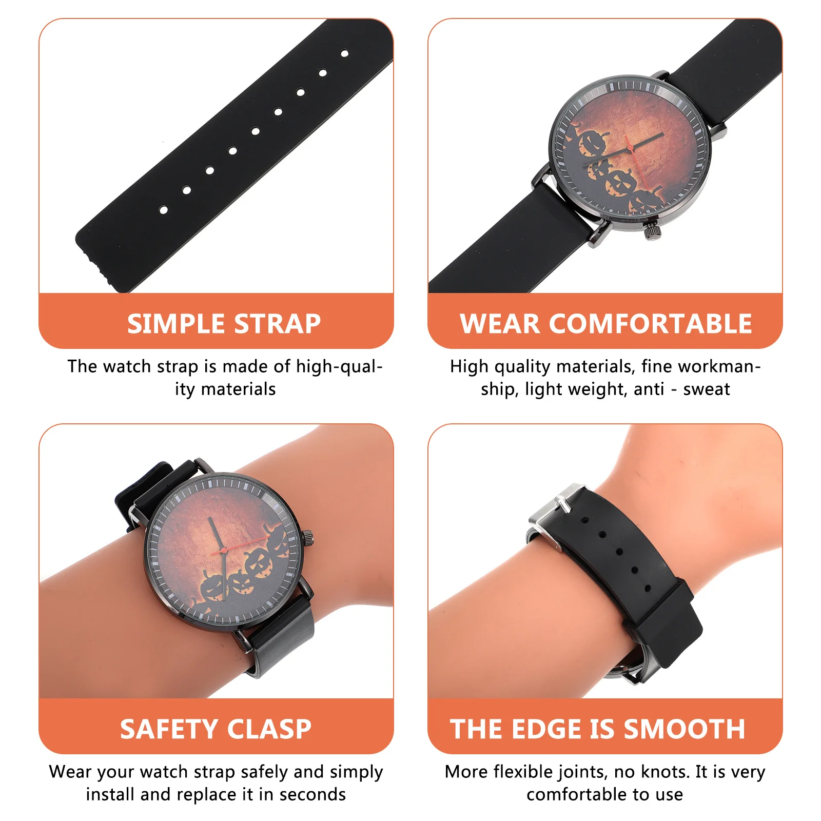

1pc Vintage Halloween Watch Festival Wristwatch Unisex Stylish Personalized Teenager Universal Lightweight Chic Halloween Themed