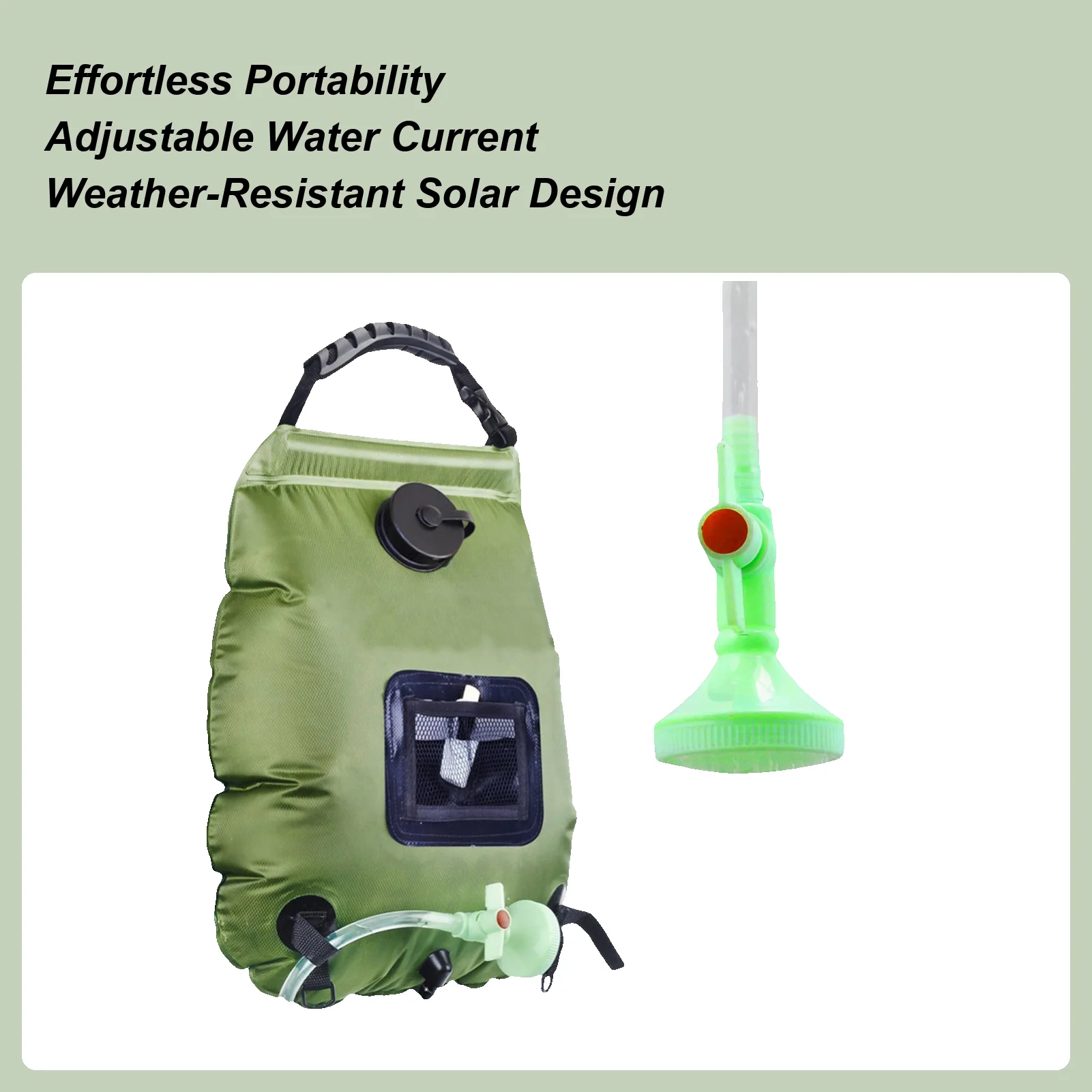 Portable Shower For Camping 5 Gallon/20L Solar Removable Bath Pouch With Shower Head And Hose Portable Camping Shower For