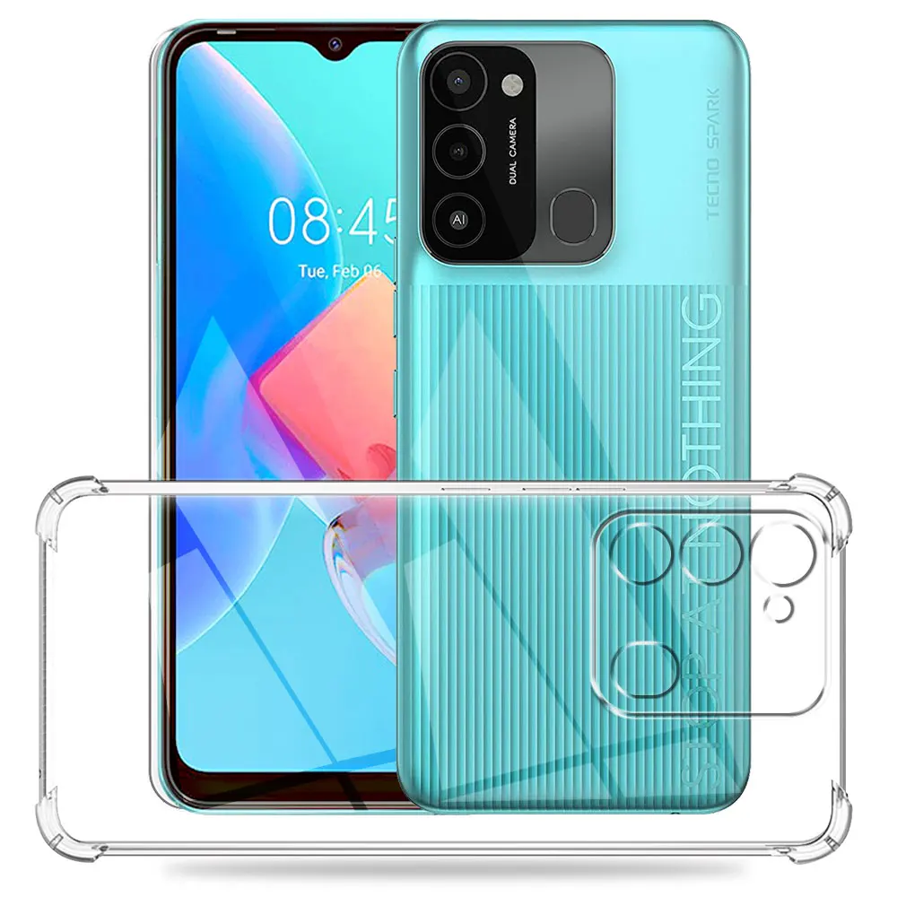 For Tecno Spark 8C Case Clear Shockproof Silicone Soft Phone Cover Cases For Spark 8C Coque For Tecno Spark 8P Transparent Funda