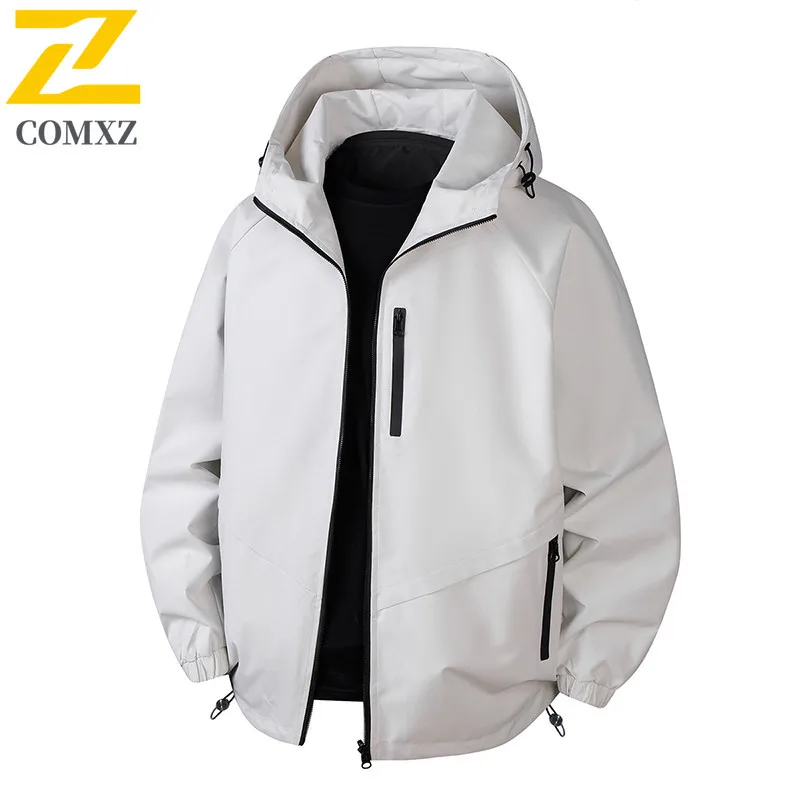 Men's Casual Jacket Trendy Versatile Two Sides That Can Be Worn Windproof Waterproof Hooded Jacket Outdoor Camping Hiking Jacket