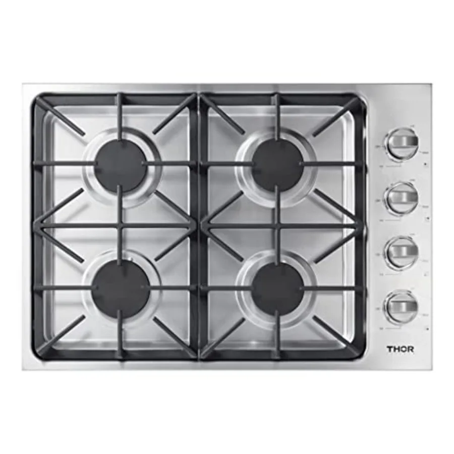 Professional 30-inch cooktop for kitchen use stainless steel silver high-performance dual-ring burners
