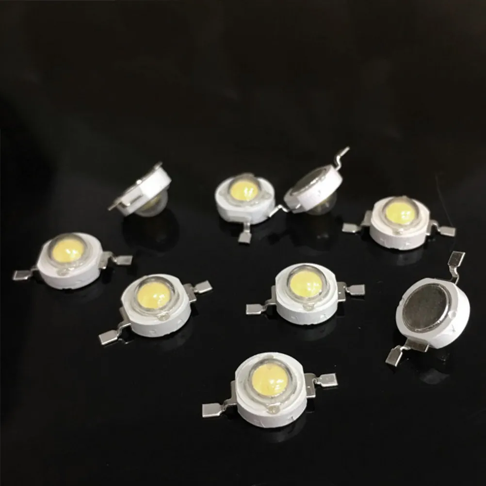 50Pcs 1W White LED Chip Lamp Beads Cob Smd Type Heat Sink Required Constant Current Driver Compatible for Aquarium Fish Tank